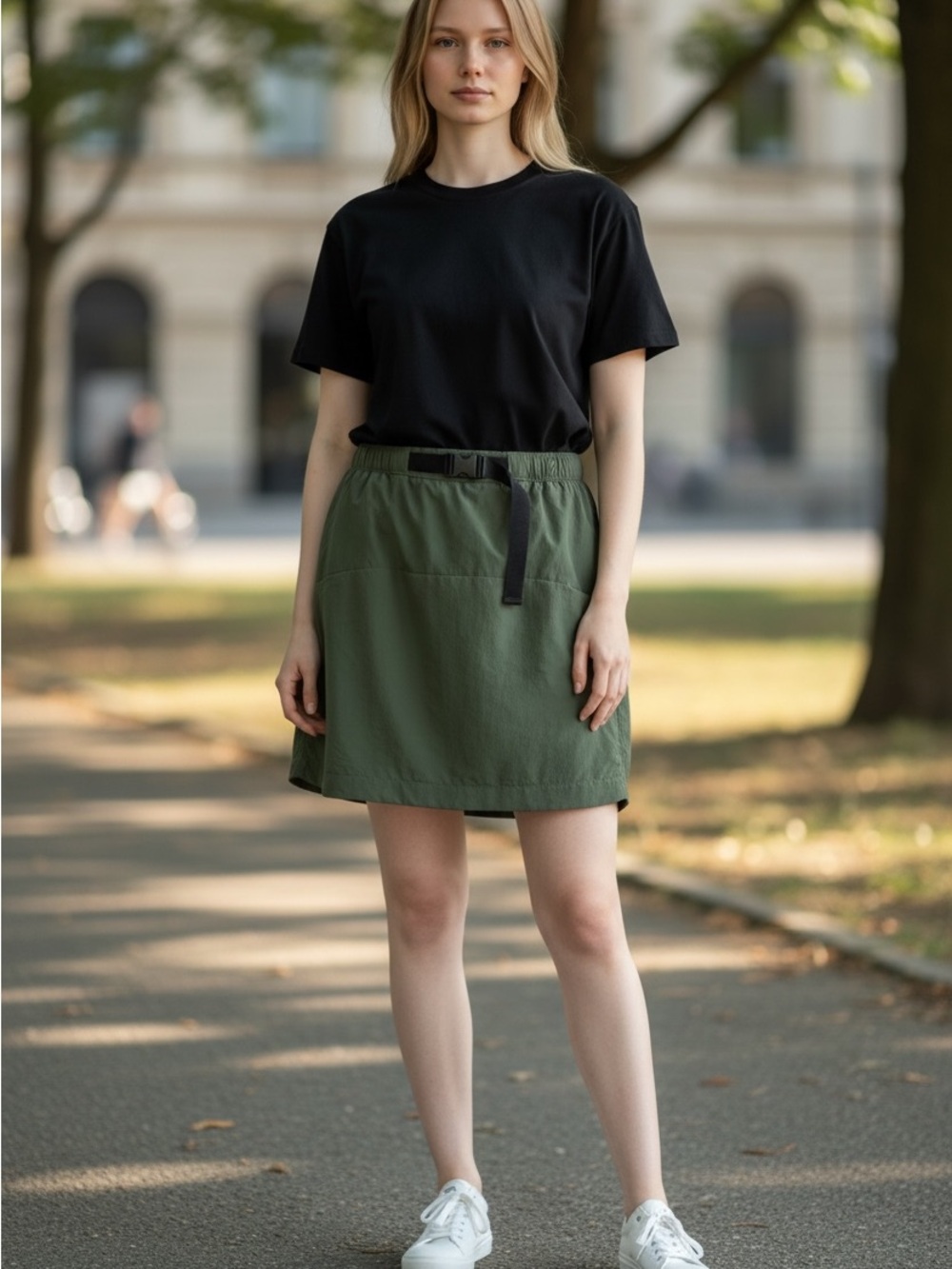 ROYAL ROBBINS Olive Green Casual Skirt with Built-In Belt size medium